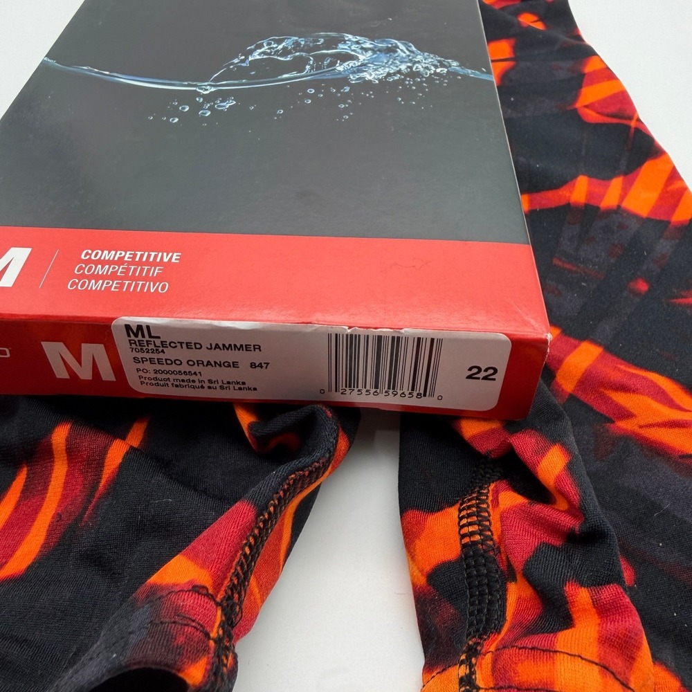 Speedo Reflected Jammer Youth 22 Speedo Orange Black Endurance+ Swim Suit - Picture 13 of 14